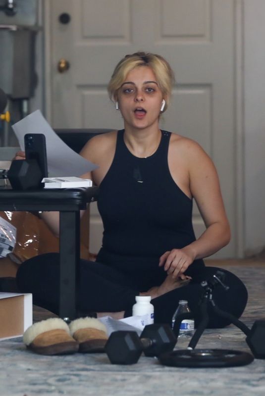 BEBE REXHA Unboxing Oculus VR Gear at Her Home in Los Angeles 01/19/2021