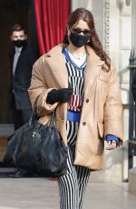 BELLA HADID Leaves Her Hotel in Paris 01/28/2021