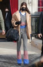 BELLA HADID Leaves Her Hotel in Paris 01/28/2021