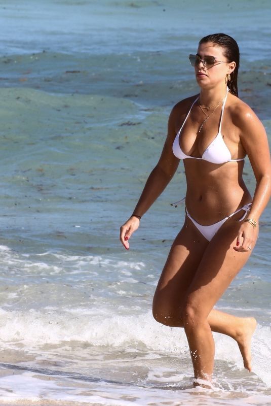 BROOKS NADER in a White Bikini at a Beach in Miami 12/30/2020