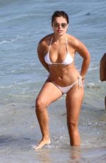 BROOKS NADER in a White Bikini at a Beach in Miami 12/30/2020