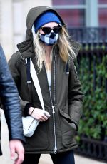 CARA DELEVINGNE Leaves La Reserve Hotel at Paris Haute Couture Fashion Week 01/27/2021