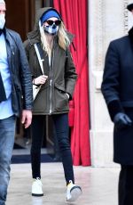 CARA DELEVINGNE Leaves La Reserve Hotel at Paris Haute Couture Fashion Week 01/27/2021