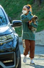 CARA SANTANA Out with Her Dog in Los Angeles 01/21/2021