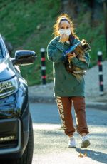 CARA SANTANA Out with Her Dog in Los Angeles 01/21/2021