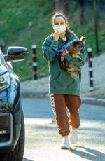 CARA SANTANA Out with Her Dog in Los Angeles 01/21/2021