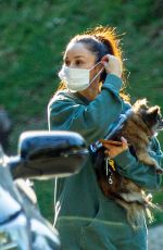 CARA SANTANA Out with Her Dog in Los Angeles 01/21/2021