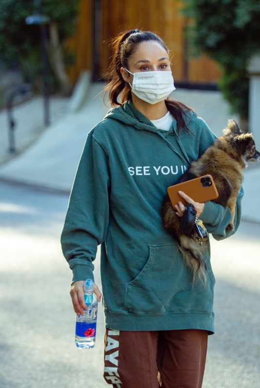 CARA SANTANA Out with Her Dog in Los Angeles 01/21/2021