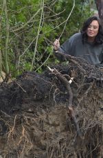 CHARLOTTE CROSBY Observing Damage at Her Home in Sunderland 01/29/2021