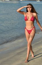 CHLOE VEITCH in a Red Bikini at a Beach in Dubai 01/25/2021