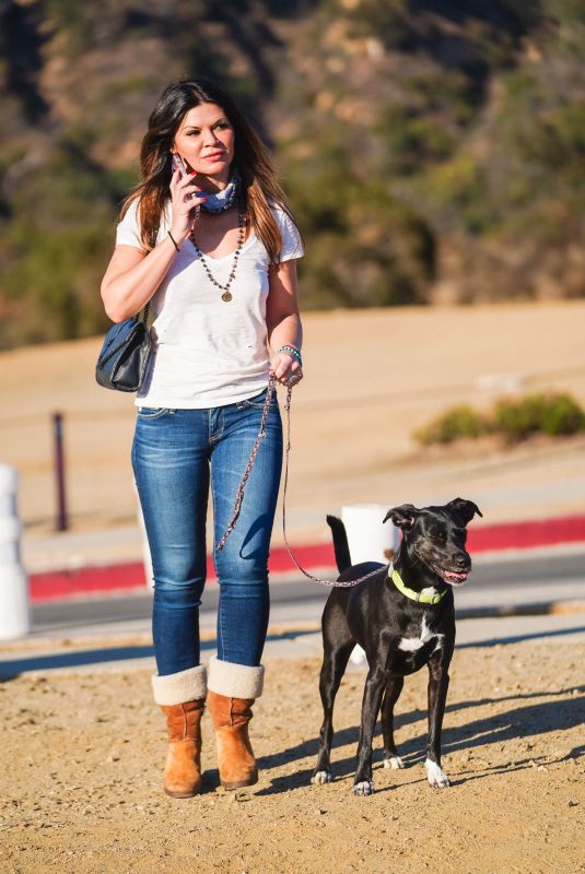 DANIELLE VASINOVA Out with her Dog in Los Angeles 01/11/2021