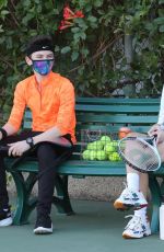 DEMI BURNETT and Alexander James Rodriguez at a Tennis Court in Los Angeles 01/08/2021