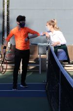DEMI BURNETT and Alexander James Rodriguez at a Tennis Court in Los Angeles 01/08/2021