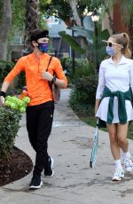 DEMI BURNETT and Alexander James Rodriguez at a Tennis Court in Los Angeles 01/08/2021