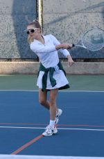 DEMI BURNETT at Tennis Practice in Los Angeles 01/18/2021