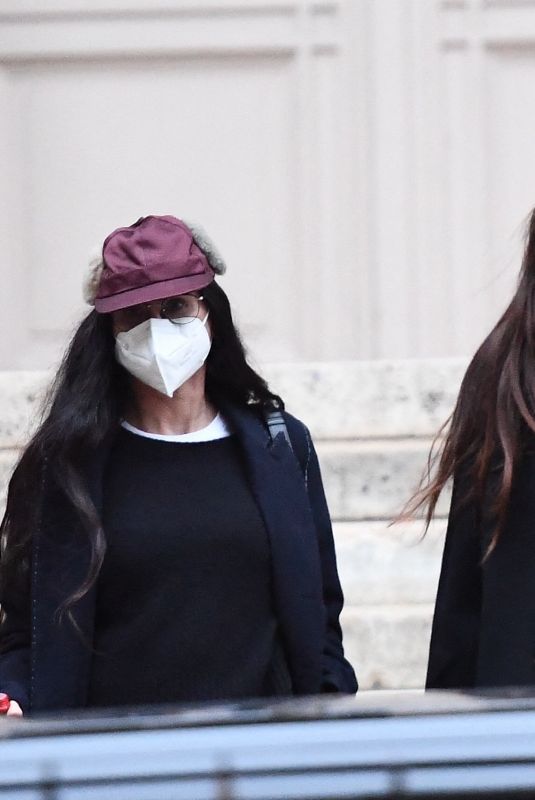DEMI MOORE and SCLOUT WILLIS Leaves Fendi Show at Paris Fashion Weeki 01/27/2021