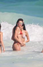 DUA LIPA in a Red Bikini at a Beach in Tulum 01/02/2020