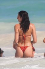 DUA LIPA in a Red Bikini at a Beach in Tulum 01/02/2020