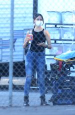 EIZA GONZALEZ on the Set of Ambulance in Los Angeles 01/14/2021