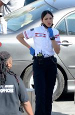 EIZA GONZALEZ on the Set of Ambulance in Los Angeles 01/18/2021