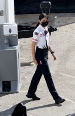 EIZA GONZALEZ on the Set of Ambulance in Los Angeles 01/18/2021