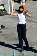 EIZA GONZALEZ on the Set of Ambulance in Los Angeles 01/18/2021