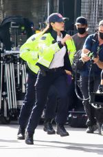EIZA GONZALEZ on the Set of Ambulance in Los Angeles 01/19/2021