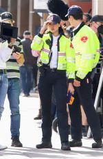 EIZA GONZALEZ on the Set of Ambulance in Los Angeles 01/19/2021