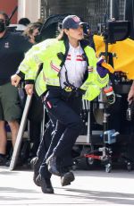 EIZA GONZALEZ on the Set of Ambulance in Los Angeles 01/19/2021