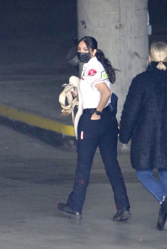 EIZA GONZALEZ on the Set of Ambulance in Los Angeles 01/27/2021