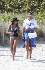 ELISA JOHNSON in Bikini at a Beach in Miami 041/01/2021