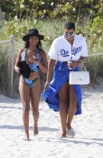 ELISA JOHNSON in Bikini at a Beach in Miami 041/01/2021
