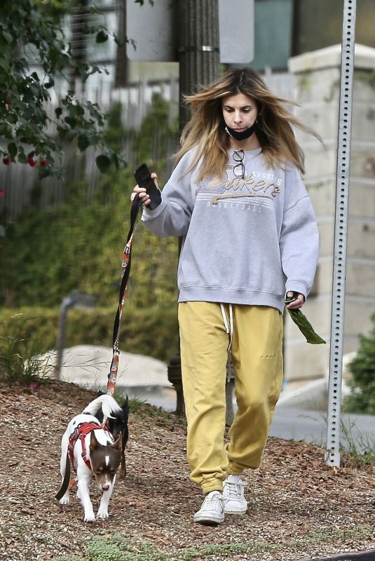 ELISABETTA CANALIS Out with Her Dogs in West Hollywood 01/10/2021