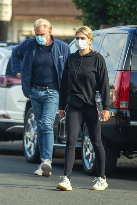 EMMA KROKDAL and Dolph Lundgren Out in Los Angeles 01/24/2021
