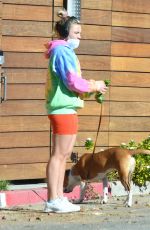 FLORENCE PUGH Out Jogging with Her Dog in Los Angeles 01/06/2021