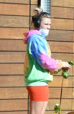FLORENCE PUGH Out Jogging with Her Dog in Los Angeles 01/06/2021