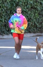 FLORENCE PUGH Out Jogging with Her Dog in Los Angeles 01/06/2021