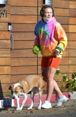 FLORENCE PUGH Out Jogging with Her Dog in Los Angeles 01/06/2021