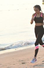 GEORGIA HARRISON Out Jogging at a Beach in Dubai 01/16/2021