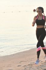 GEORGIA HARRISON Out Jogging at a Beach in Dubai 01/16/2021