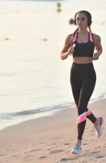 GEORGIA HARRISON Out Jogging at a Beach in Dubai 01/16/2021