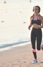 GEORGIA HARRISON Out Jogging at a Beach in Dubai 01/16/2021