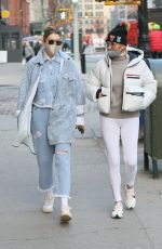 GIGI and YOLANDA HADID Out for Coffee in New York 01/13/2021