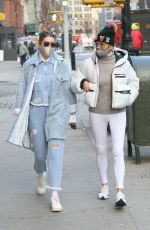 GIGI and YOLANDA HADID Out for Coffee in New York 01/13/2021
