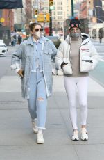 GIGI and YOLANDA HADID Out for Coffee in New York 01/13/2021