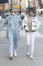 GIGI and YOLANDA HADID Out for Coffee in New York 01/13/2021