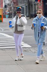 GIGI and YOLANDA HADID Out for Coffee in New York 01/13/2021