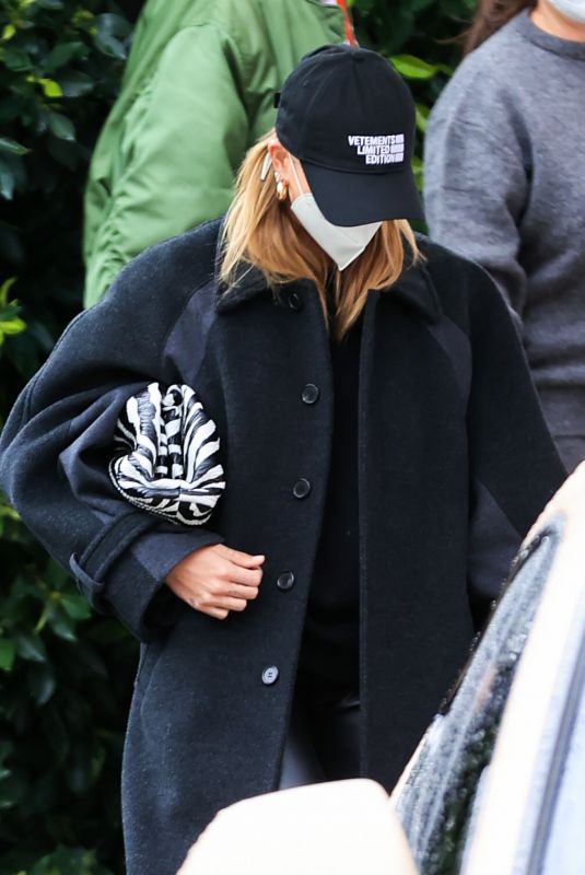 HAILEY BIEBER Arrives at a Studio in Los Angeles 01/29/2021
