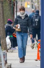 HELENA CHRISTENSEN Out with Her Dog in New York 01/11/2021