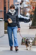 HELENA CHRISTENSEN Out with Her Dog in New York 01/11/2021